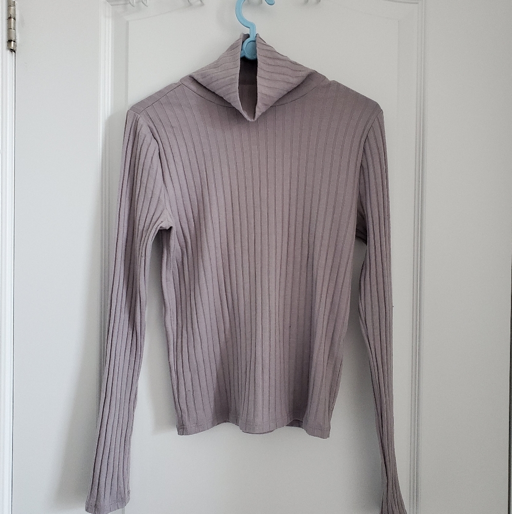 F21 Ribbed Mock Neck Sweater